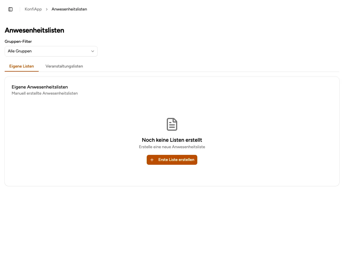 Anwesenheitslisten der Verwaltung als Datengrundlage für die Teambesprechung (Beispiel aus der öffentlichen Demo)