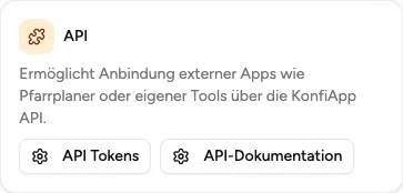 API-Bereich mit API-Tokens und Dokumentation für externe Anbindungen in den System-Einstellungen (Beispiel aus der öffentlichen Demo).